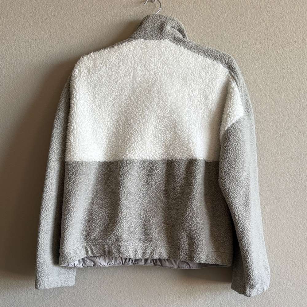 Columbia Lodge™ Sherpa Half Snap Fleece Pullover Gray/White Pockets Size L - Picture 5 of 9